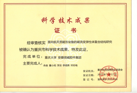 Chongqing University science and technology achievement certificate